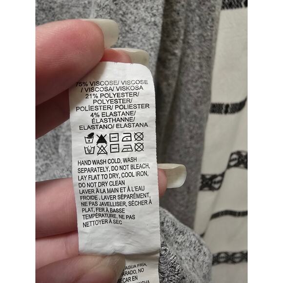 Lucky Brand light gray heathered cowl neck soft sweater drawstring medium - Picture 7 of 11